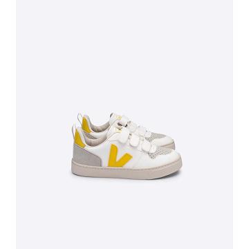 Veja V-10 CWL Sko Barn White/Gold | NO 787YXF